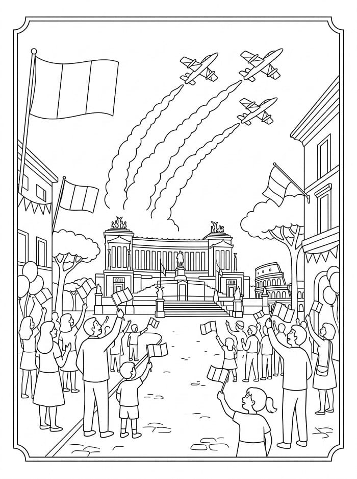 Festa della Repubblica per Bimbi da colorare