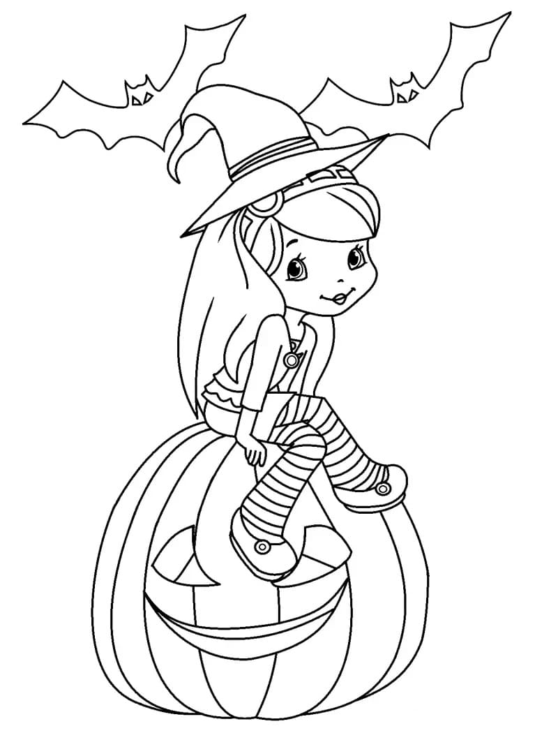 Fragolina Dolcecuore a Halloween da colorare