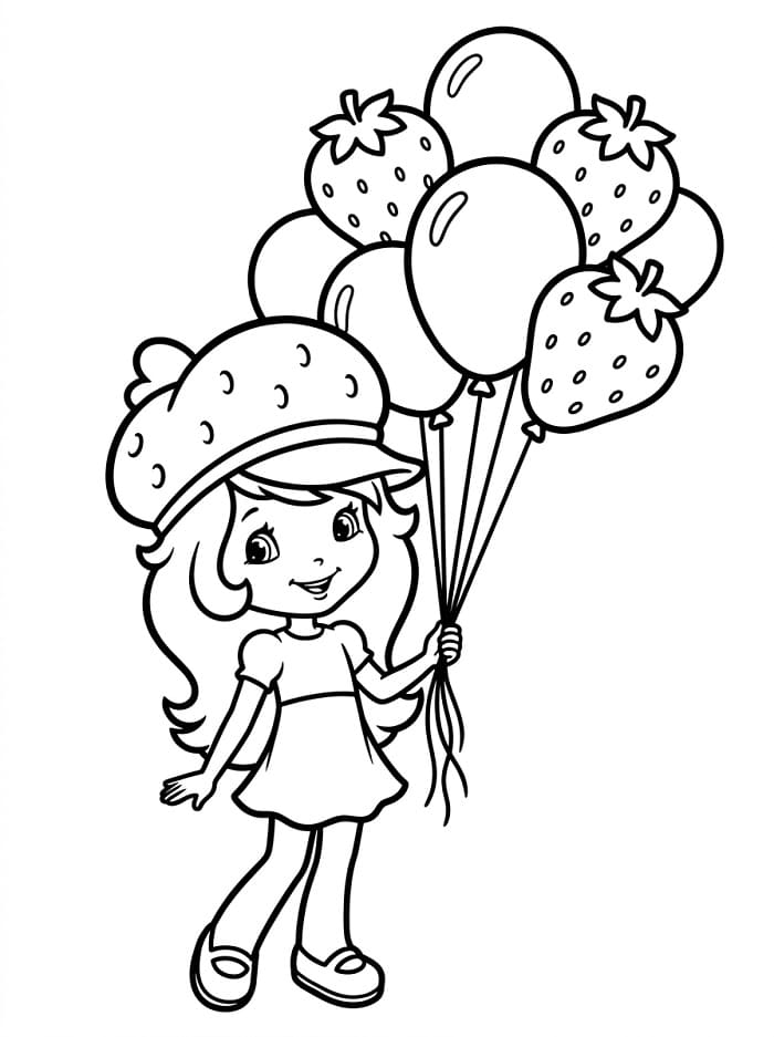 Fragolina Dolcecuore con Palloncini da colorare