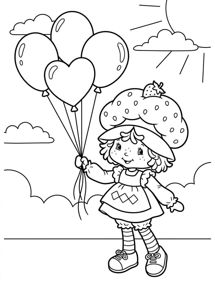 Fragolina con Palloncini da colorare