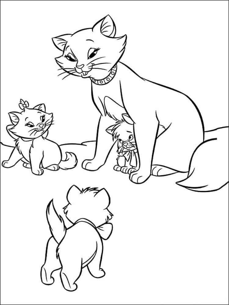 Gratis Aristogatti per Bimbi da colorare