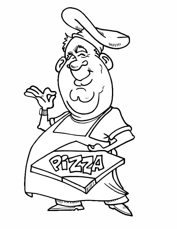 Gratis Immagine Pizzaiolo da colorare