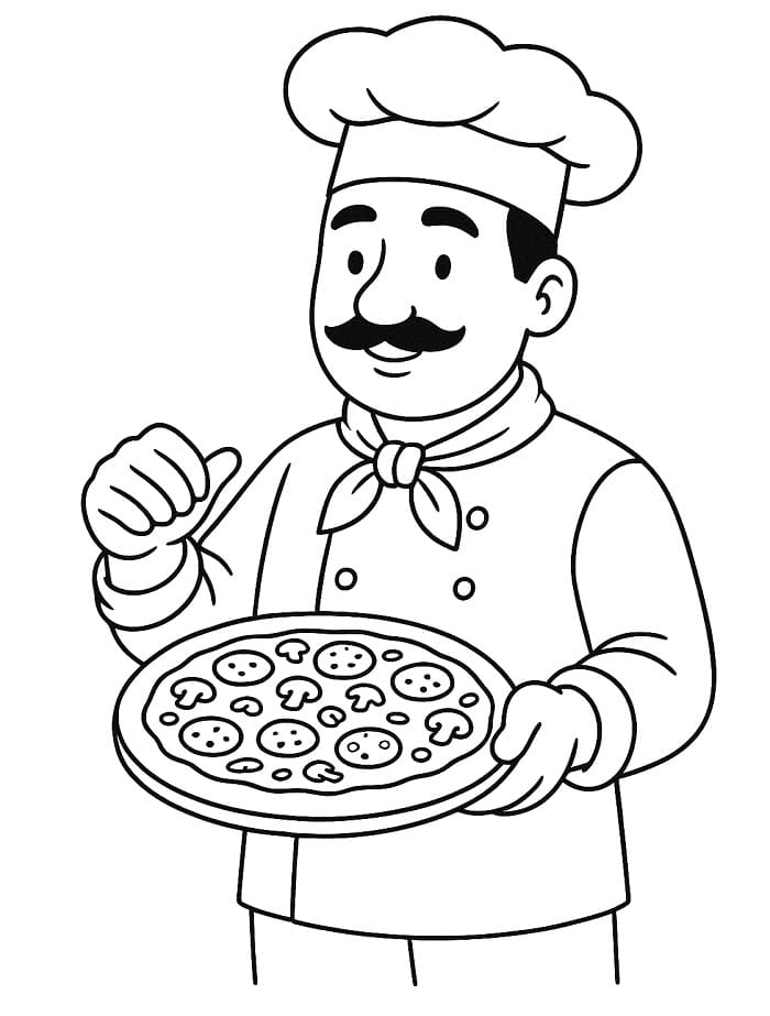 Gratis Pizzaiolo da Stampare da colorare