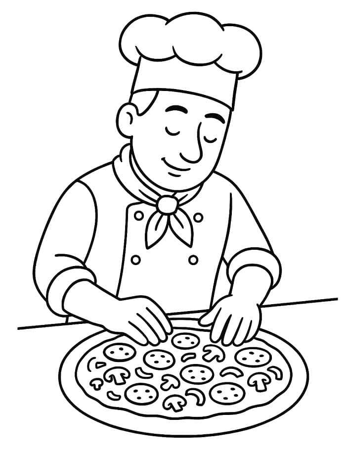 Gratis Pizzaiolo per Bimbi da colorare