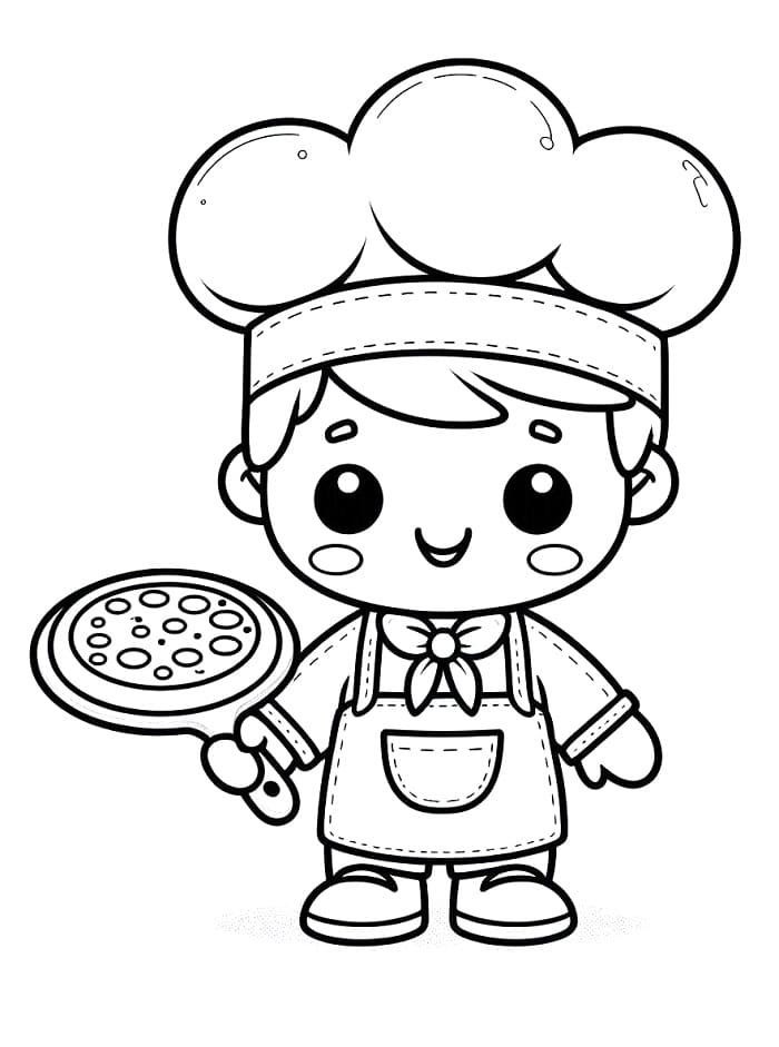 Immagine Stampabile Pizzaiolo da colorare
