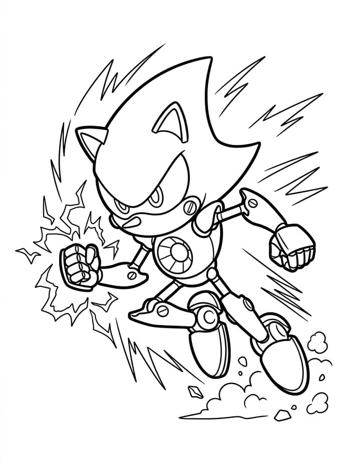 Metal Sonic Semplice da colorare