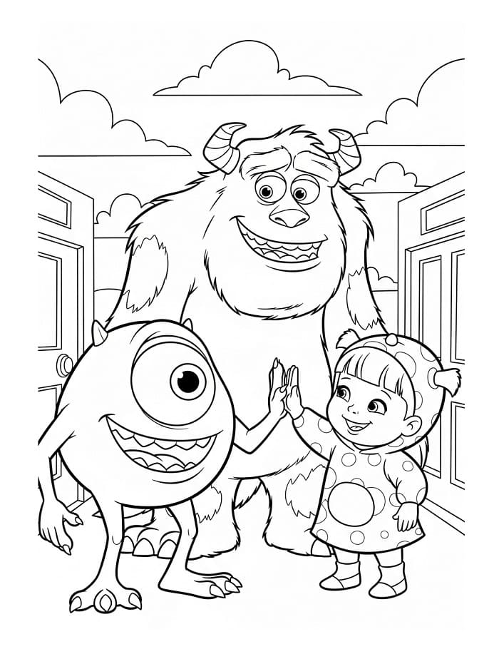 Monsters e Co Semplice da colorare