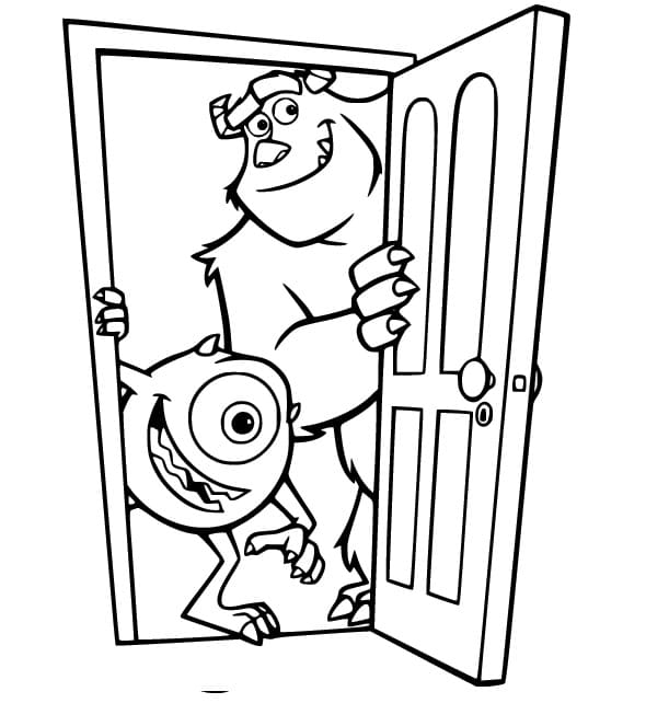 Monsters e Co per Bimbi di 2 Anni da colorare