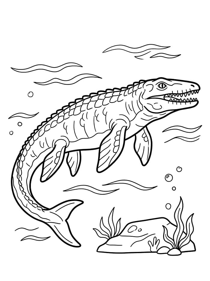 Mosasauro Dinosauro da colorare