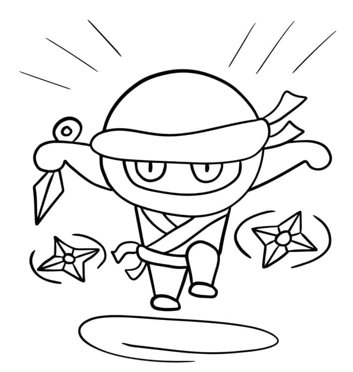 Ninja Animato da colorare
