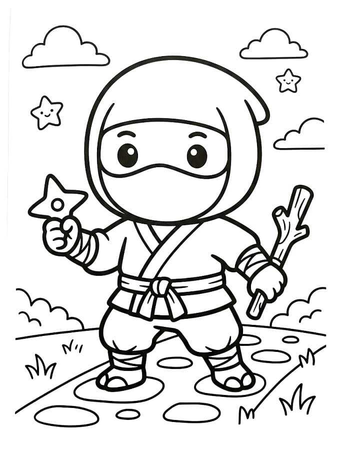 Ninja Carino da colorare