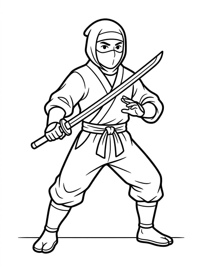 Ninja Semplice da colorare