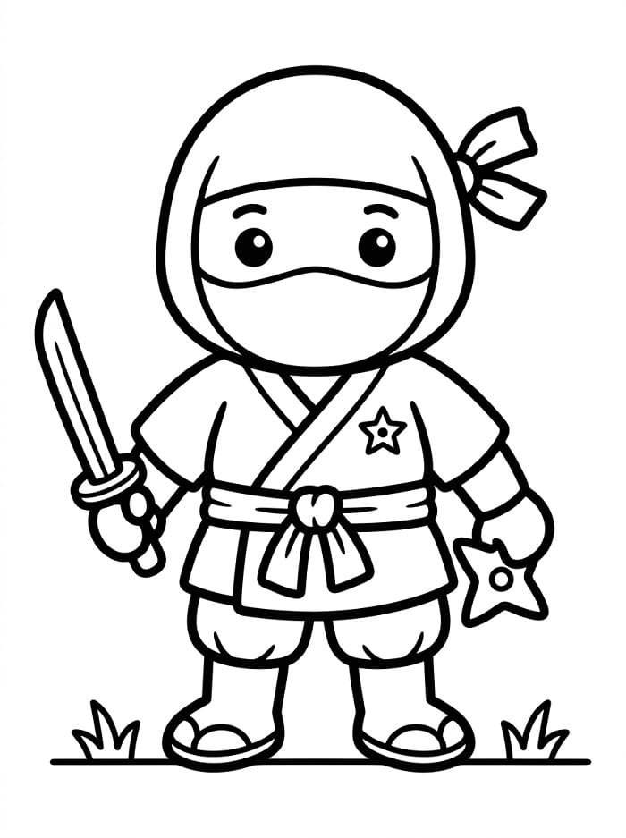 Ninja Tenero da colorare