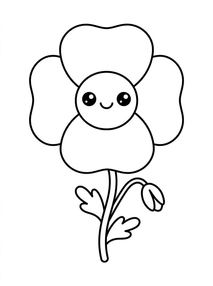 Papavero adorabile da colorare