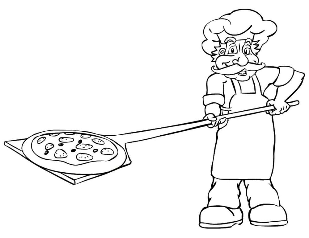 Pizzaiolo Amichevole da colorare