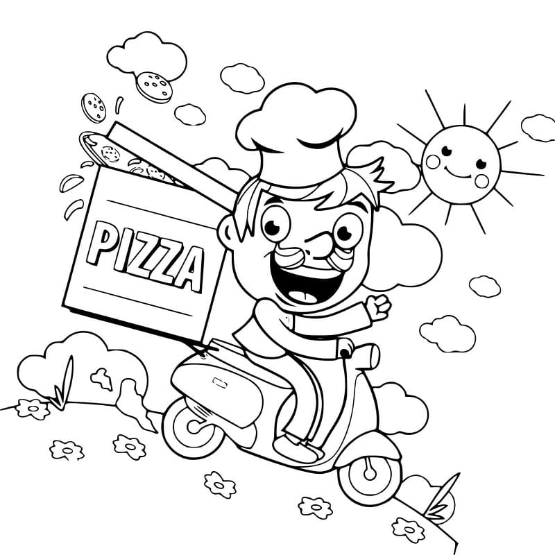 Pizzaiolo Animato da colorare