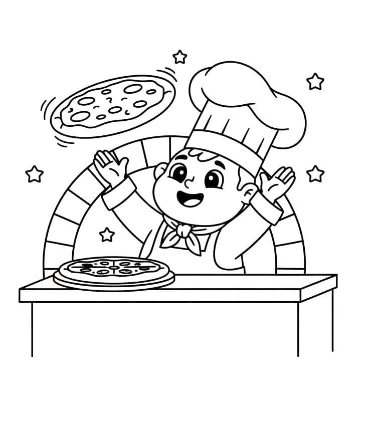 Pizzaiolo Cartone da colorare