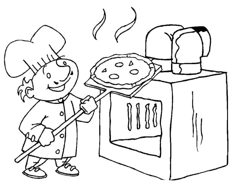 Pizzaiolo Felice da colorare