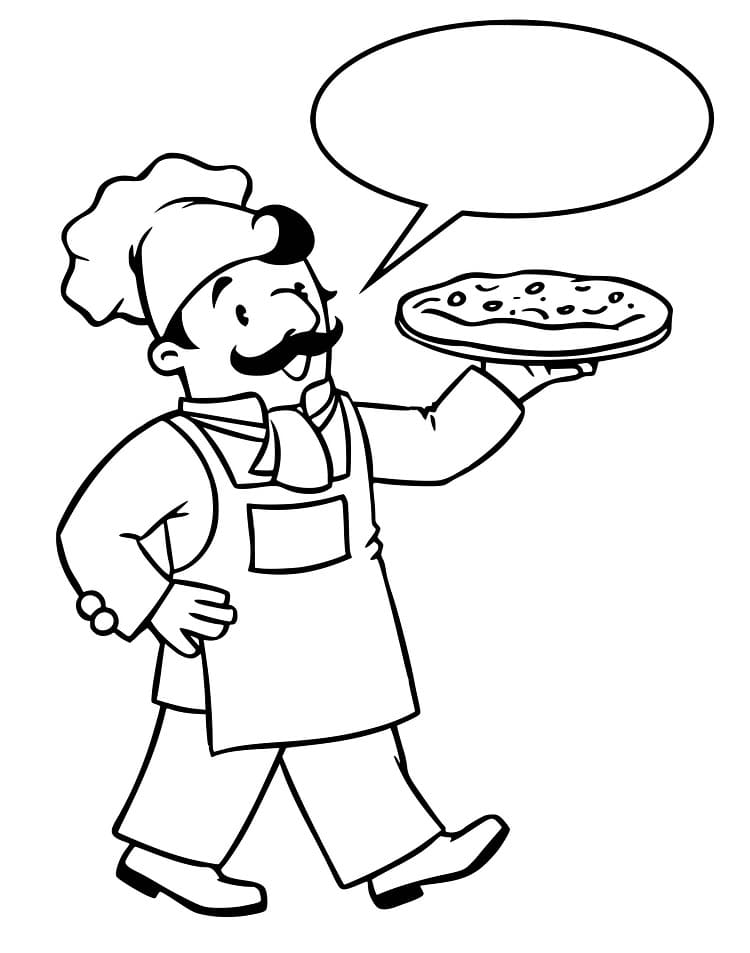 Pizzaiolo Grazioso da colorare