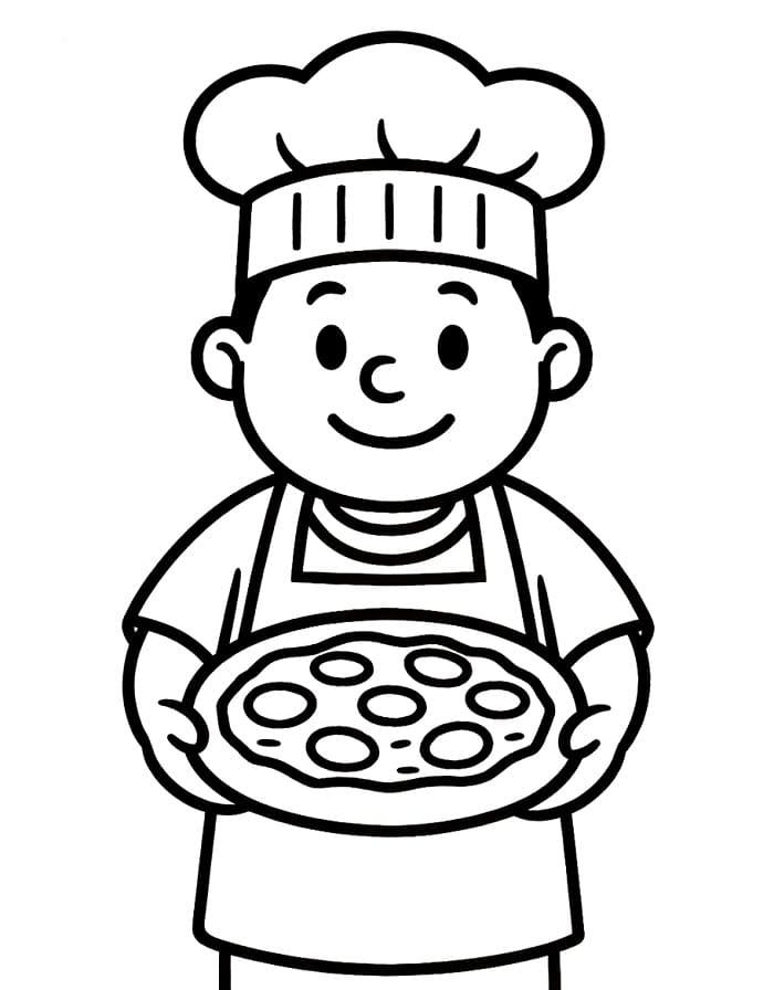 Pizzaiolo Immagine Gratis da colorare