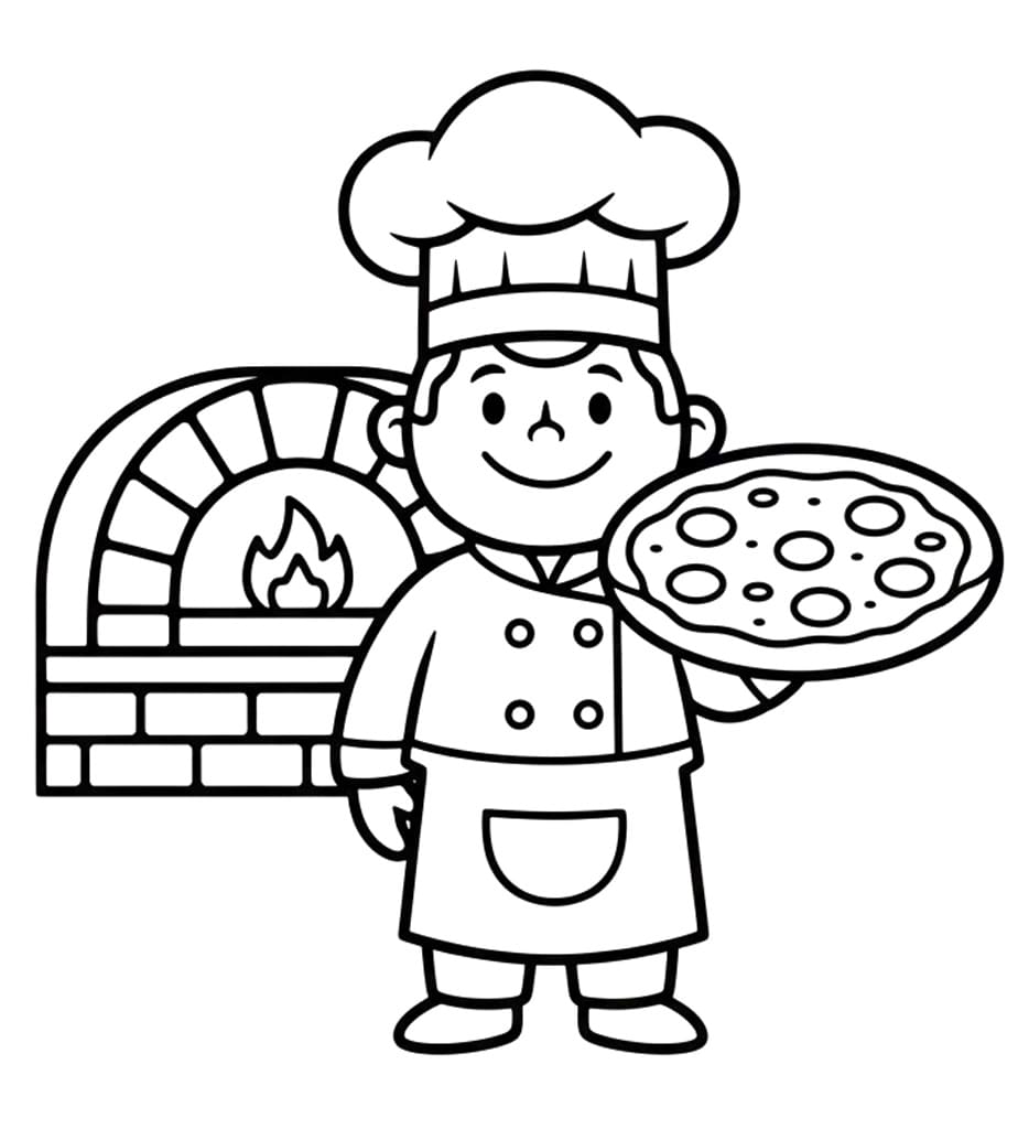 Pizzaiolo Immagine Stampabile da colorare