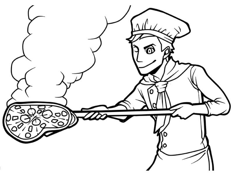 Pizzaiolo Omaggio da colorare