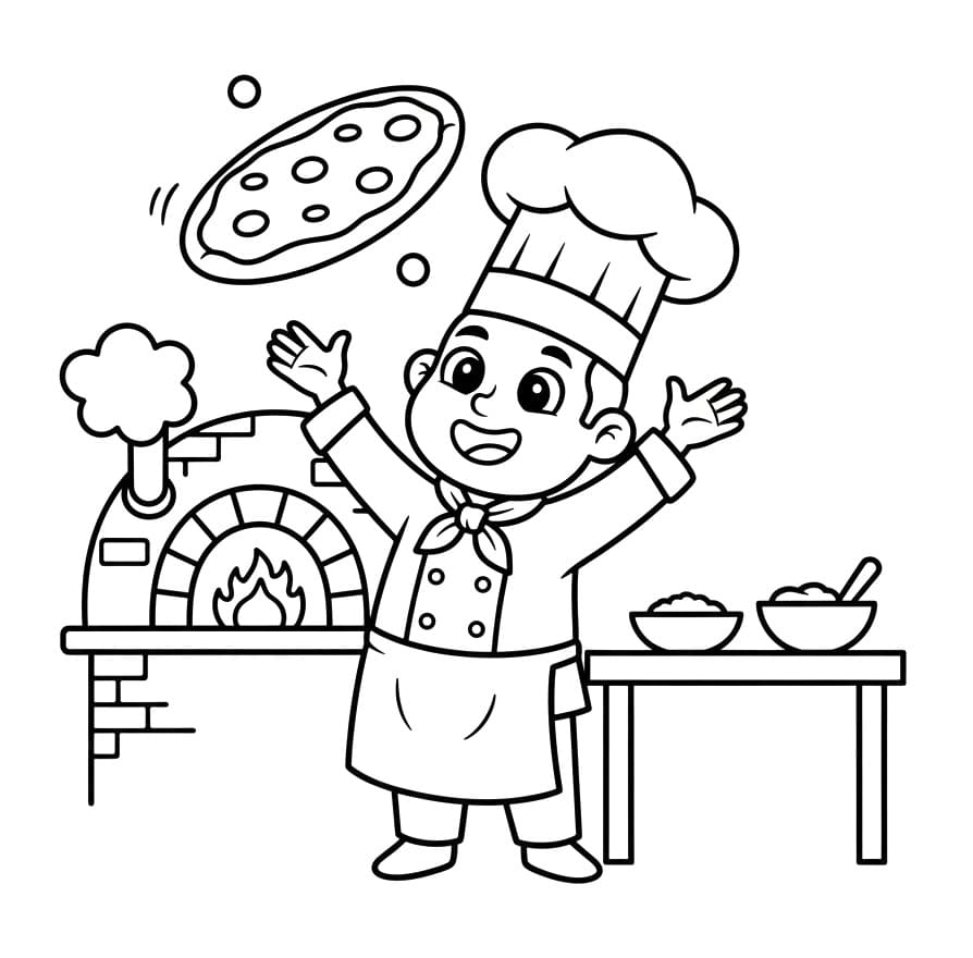Pizzaiolo da colorare