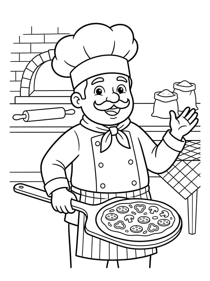 Pizzaiolo Semplice da colorare