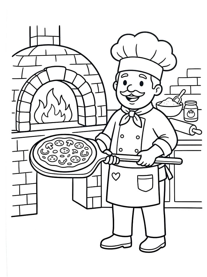 Pizzaiolo Spettacolare da colorare