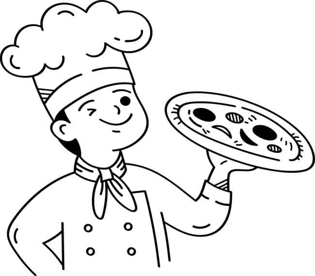 Pizzaiolo Stampabile Gratis da colorare