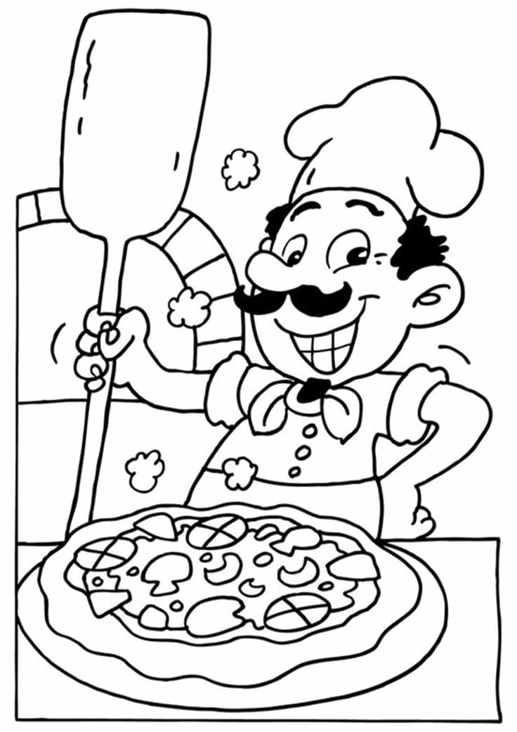 Pizzaiolo da Colorare da colorare