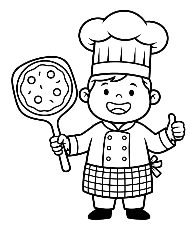 Stampabile Gratis Pizzaiolo da colorare