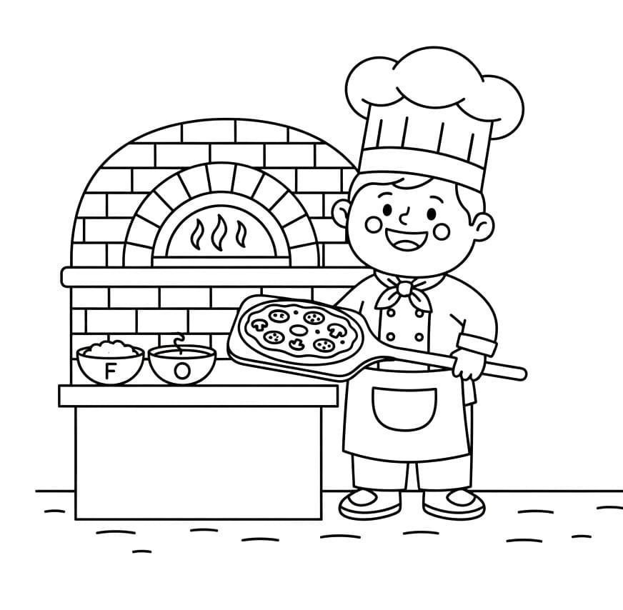 Stampabile Pizzaiolo Omaggio da colorare