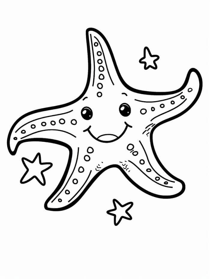 Stella Marina Gratis per Bambini da colorare
