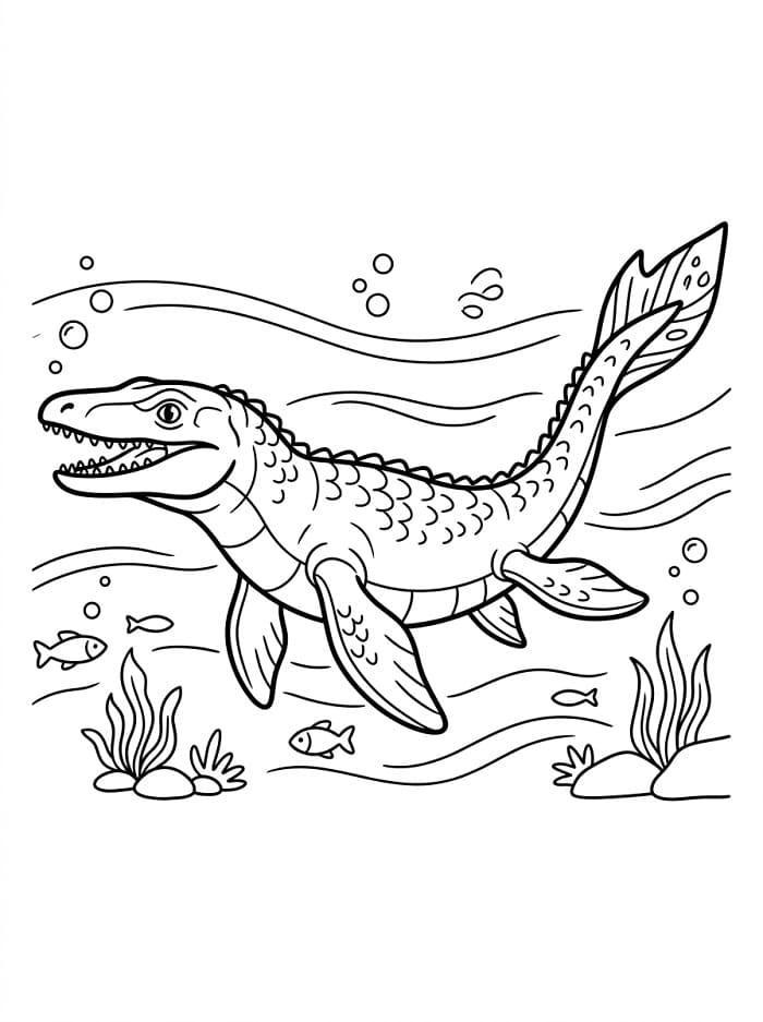 Un Mosasauro Dinosauro da colorare