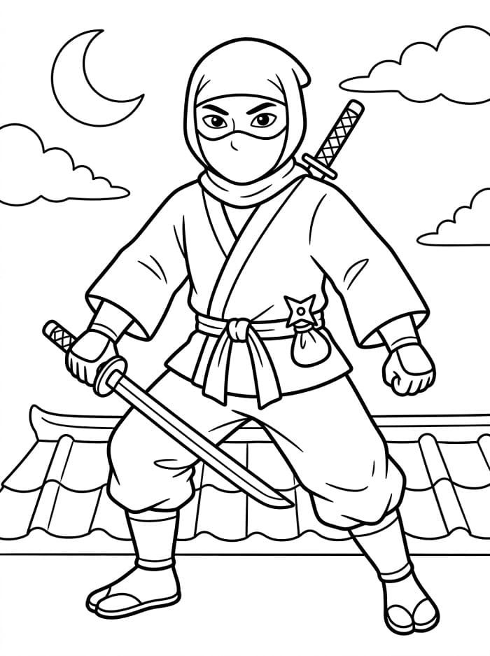 Un Ninja da colorare