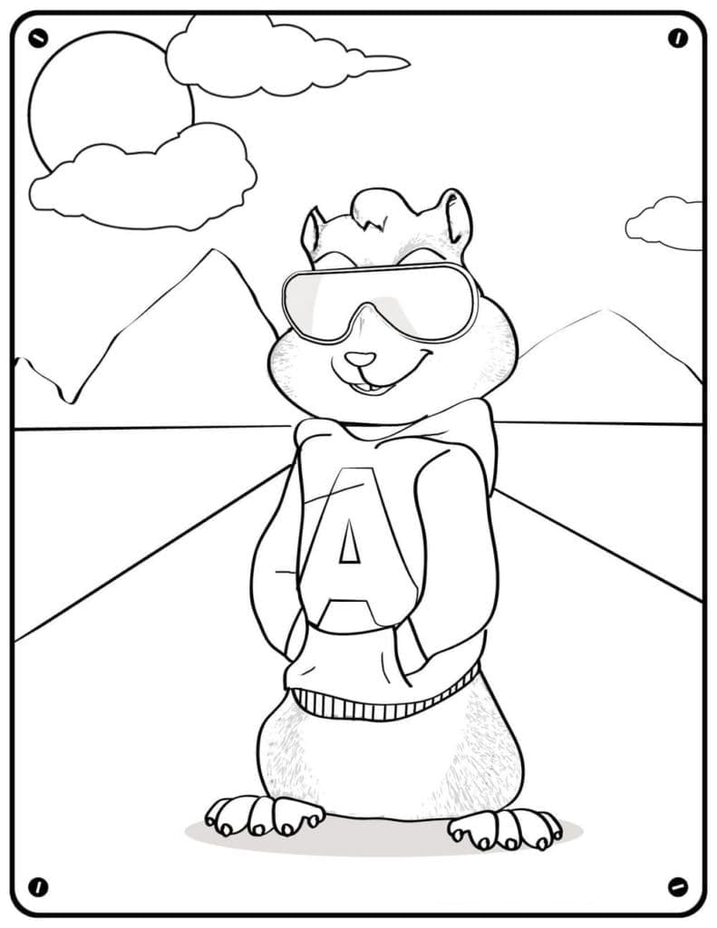 Alvin Superstar Stampabile per Piccoli da colorare