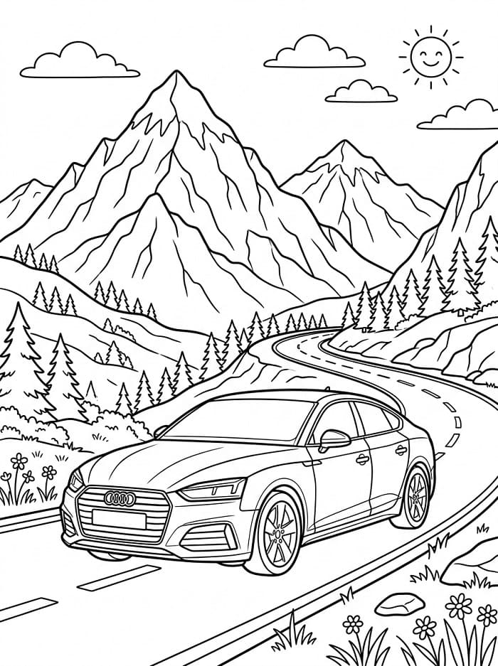 Audi Facile da colorare