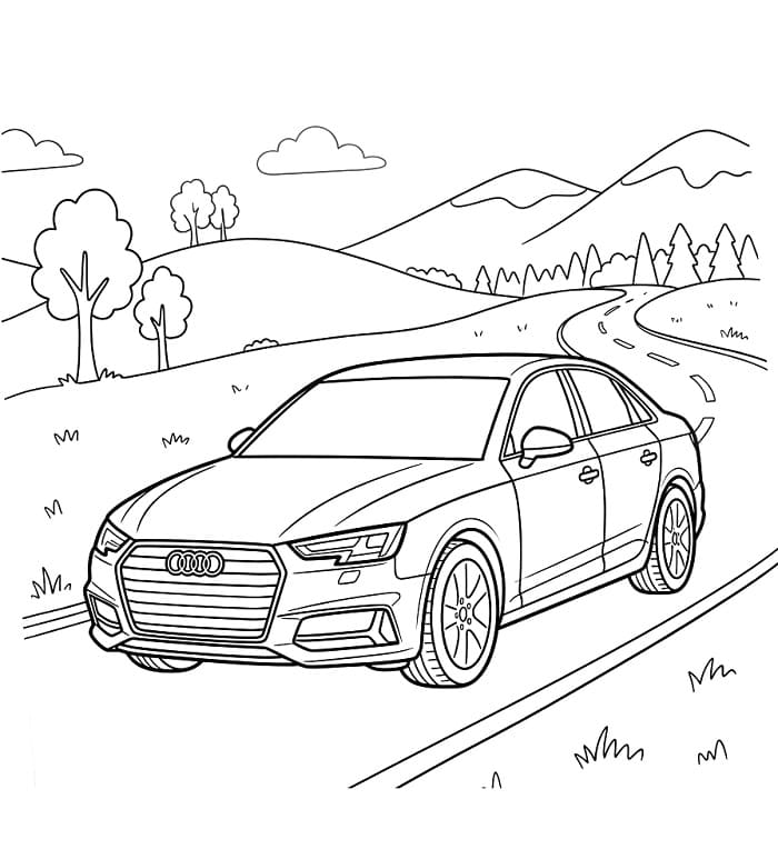 Audi sulla Strada da colorare