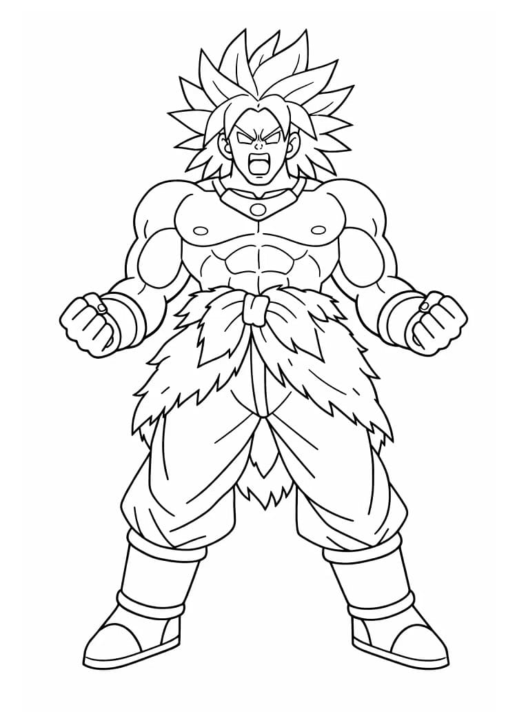 Broly Gratis Stampabile da colorare
