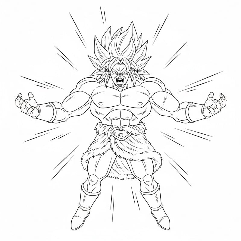 Broly Gratis per Bambini da colorare