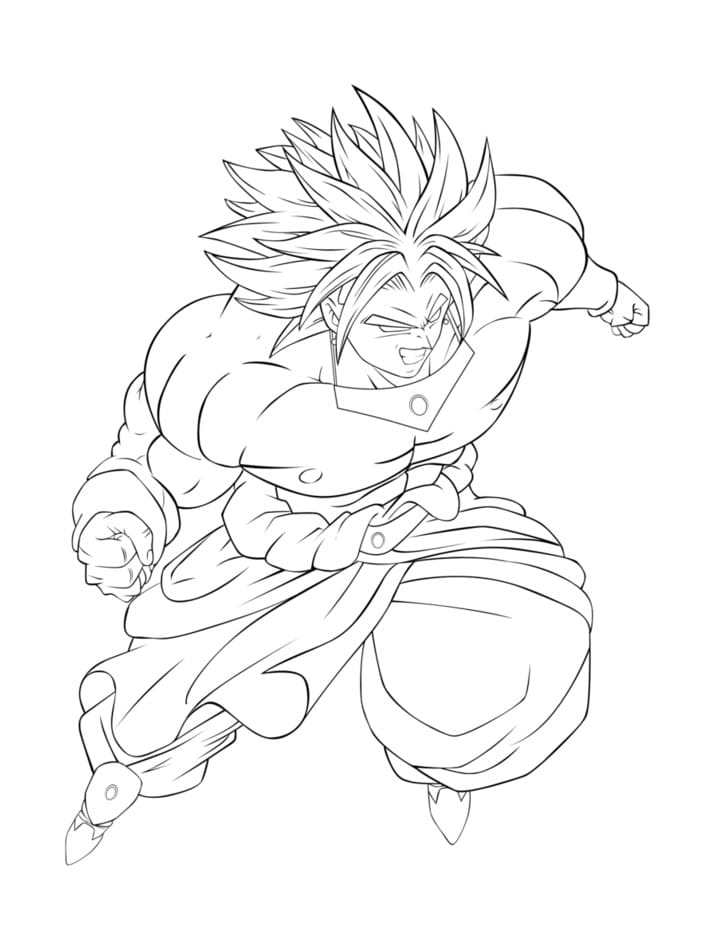 Broly dall'Anime Dragon Ball Z da colorare