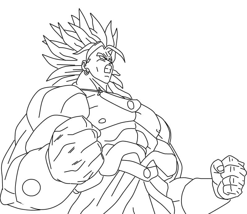 Broly nell'Anime Dragon Ball Z da colorare