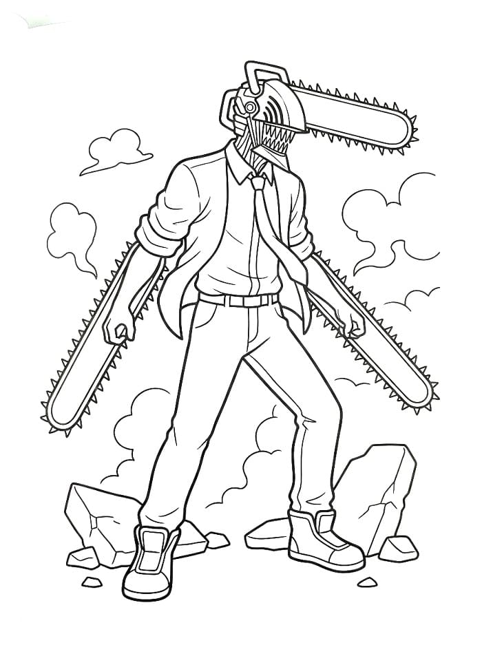 Chainsaw Man Cartone da colorare