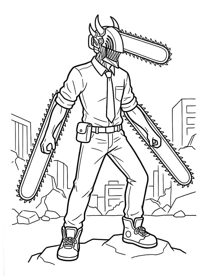 Chainsaw Man Fantastico da colorare