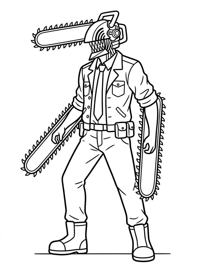 Chainsaw Man Grazioso da colorare