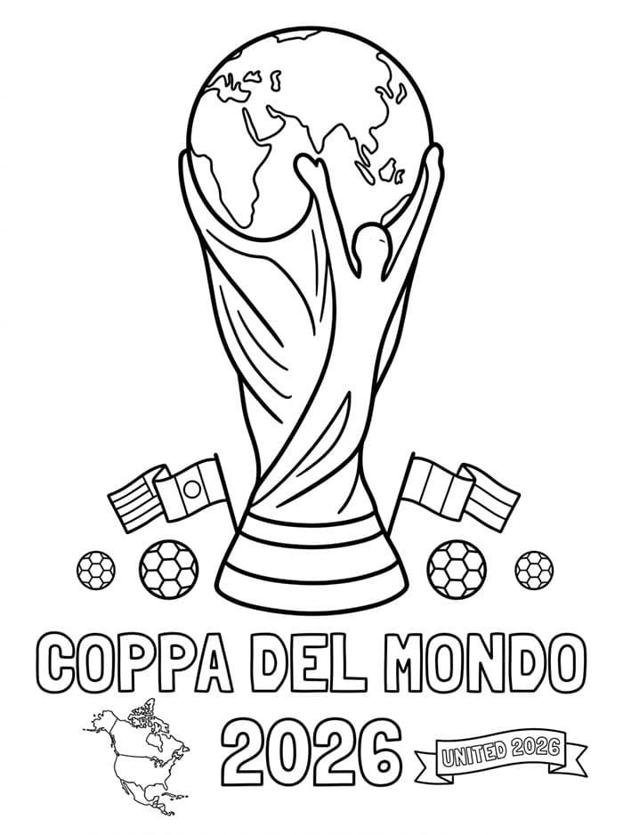 Coppa del Mondo 2026 Calcio da colorare