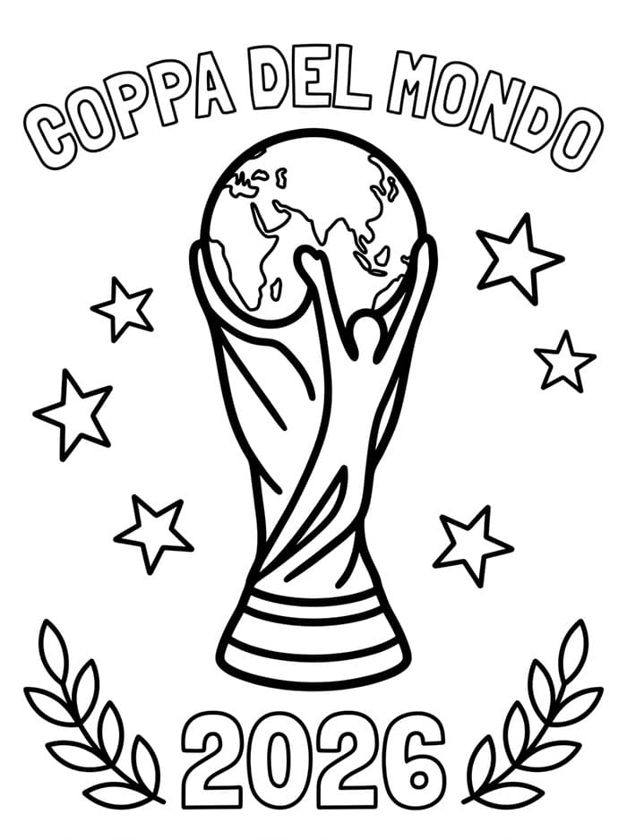 Coppa del Mondo 2026 Gratis Stampabile da colorare