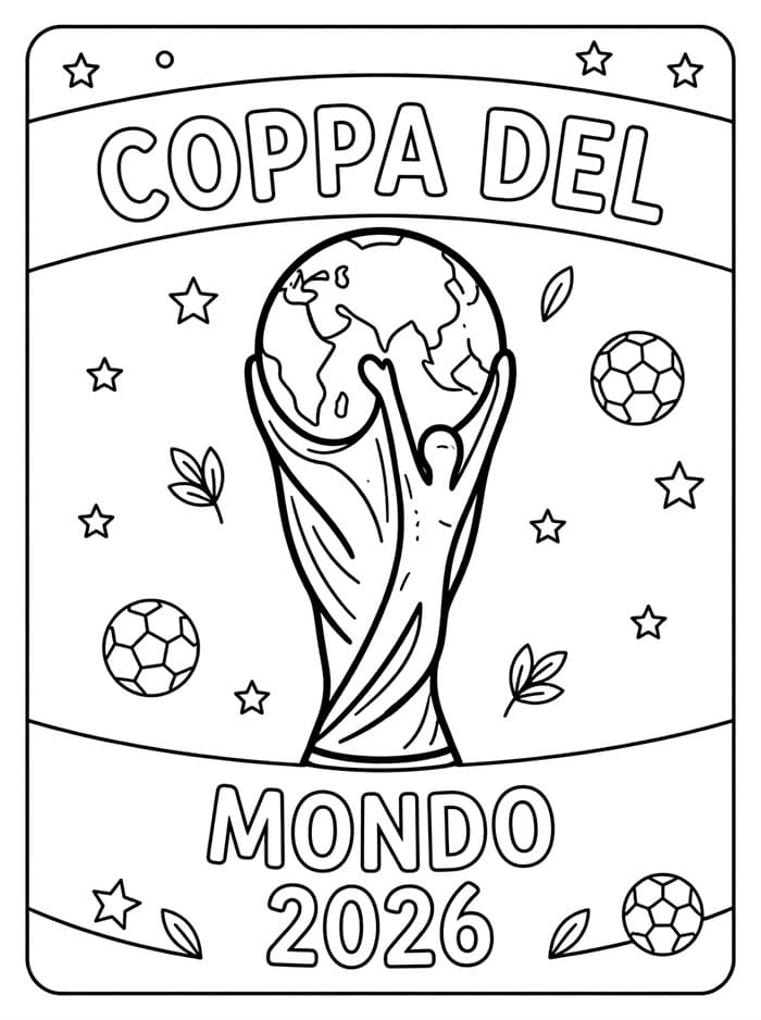Coppa del Mondo 2026 Gratuita da colorare