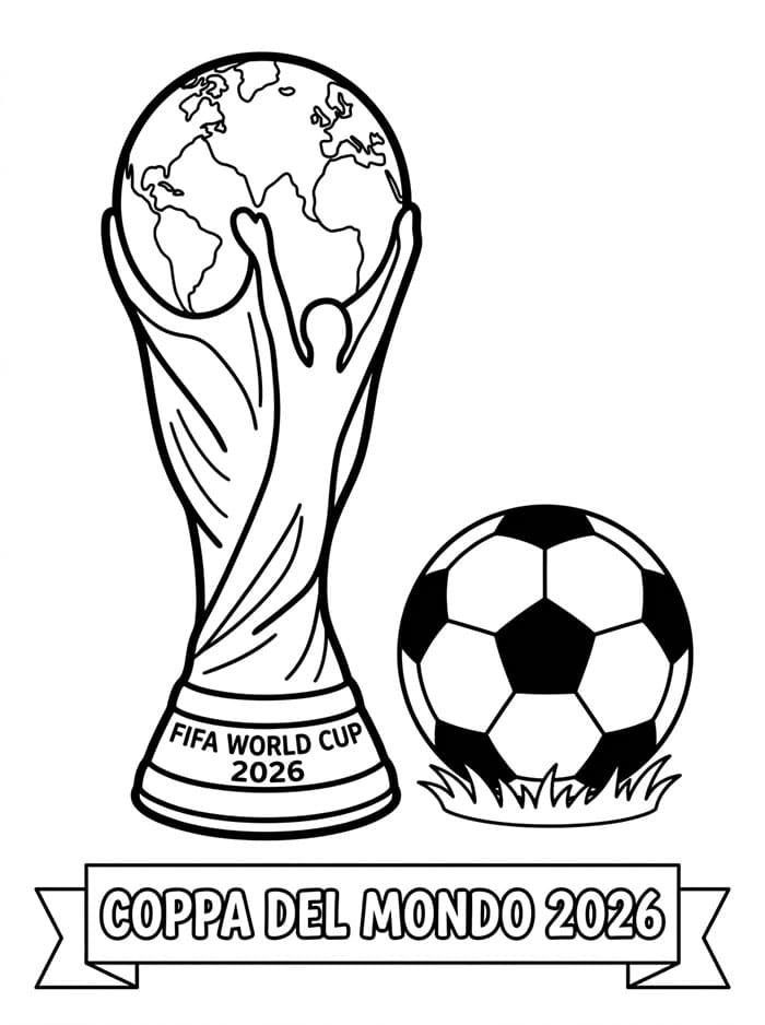 Coppa del Mondo 2026 Immagine Gratis da colorare